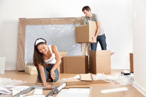 Packing boxes for a home move in Tooting