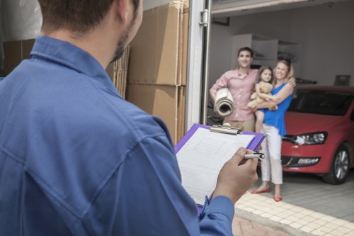 Unpacking household items into a new home after moving