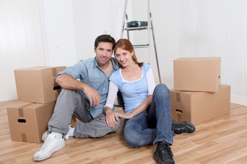 Careful loading of household furniture for a move in Tooting